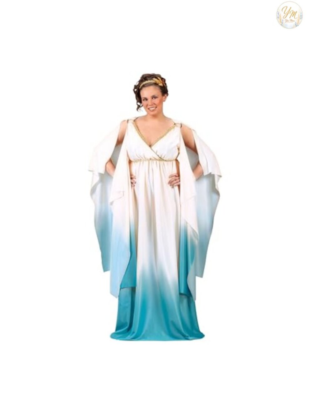 Greek Goddess Costume with Leaf Headband Dress Pullover Adult Women